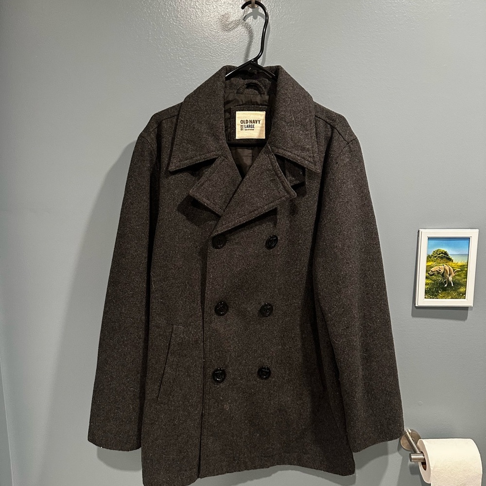 Old Navy Gray Peacoat Classic Wool Blend